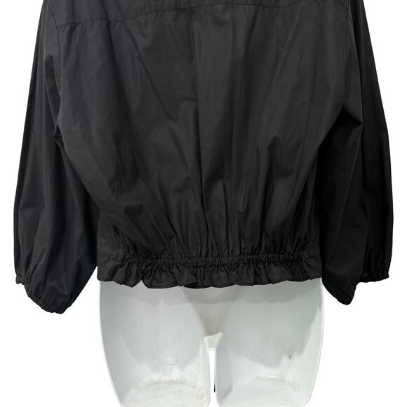 Cara Cara Black Cropped Collared Button Down Hutton Half Sleeve Top size XS - Picture 8 of 14